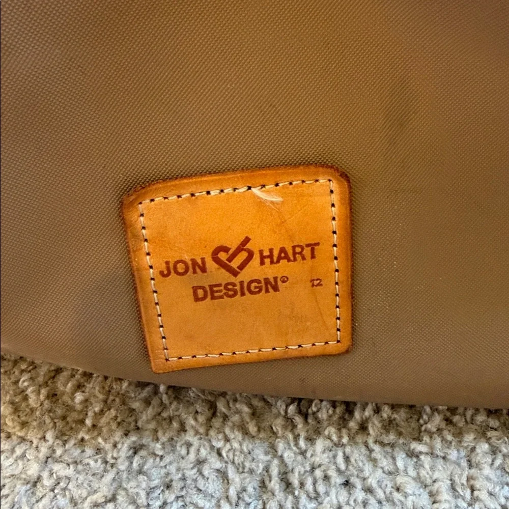 Jon Hart Design Tan/Brown Leather-Trim Duffle